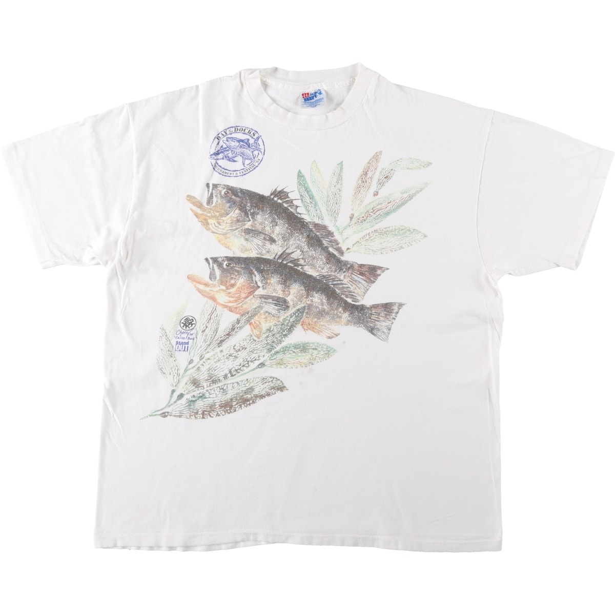 古着 90年代 ヘインズ Hanes BEEFY-T 魚柄 アニマルTシャツ USA製 メンズXL相当 ヴィンテージ/eaa659516