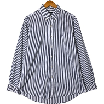 古着 ラルフローレン Ralph Lauren CUSTOM FIT 長袖 ボタンダウンストライプシャツ メンズL相当/eaa557780