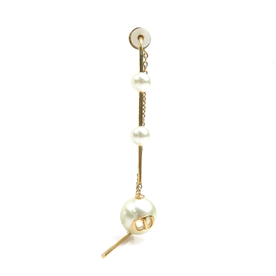 クリスチャンディオール Christian Dior ピアス メタル/フェイクパール ゴールド×ホワイト レディース【中古】 h31181g