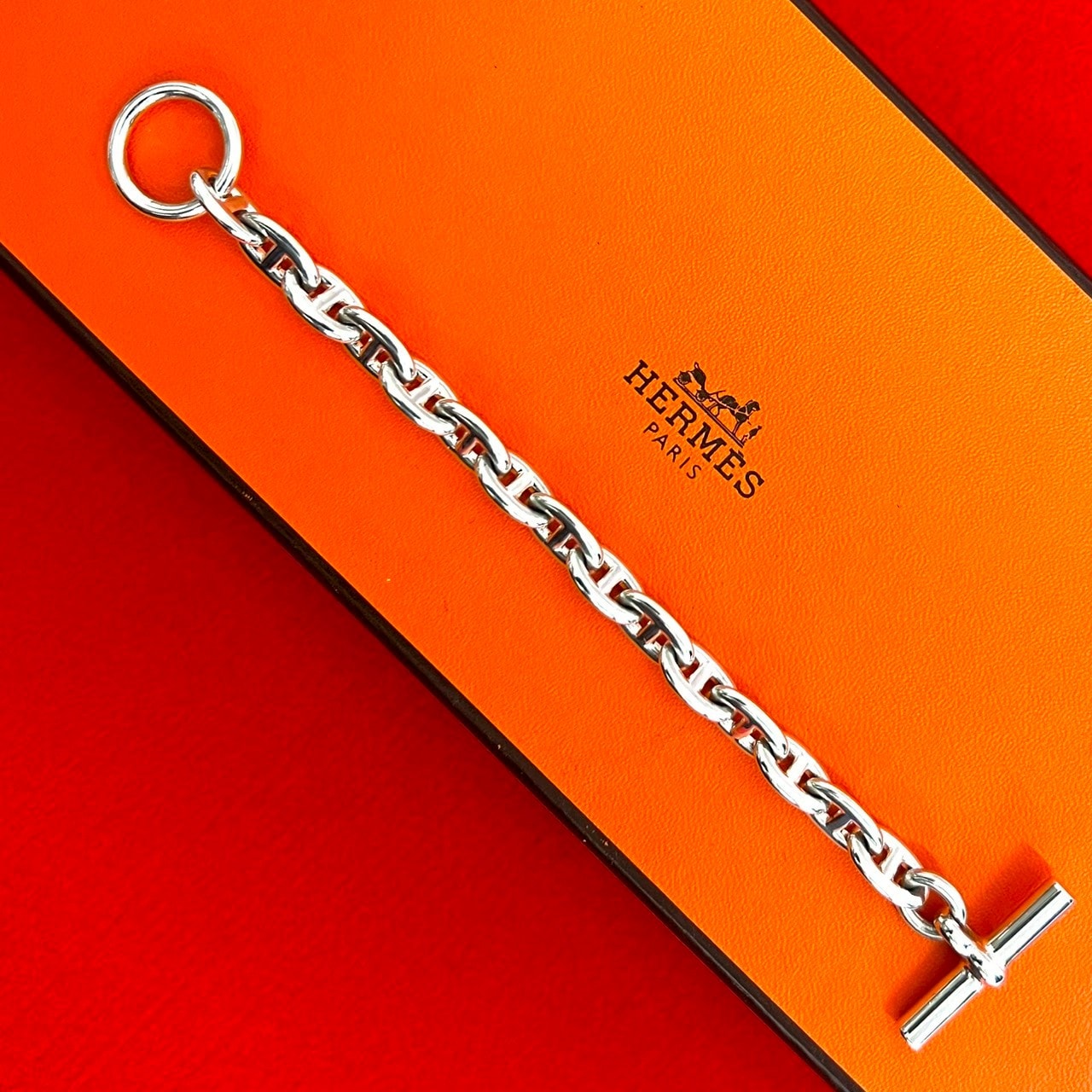 HERMES エルメス シェーヌダンクル PM 15コマ シルバー925 ブレスレット シルバー
 20759