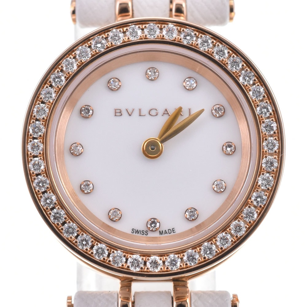 値下 ブルガリ BVLGARI BZP23SG B-zero1 ダイヤモンド ホワイト クォーツ レディース 美品 腕時計 G#147323