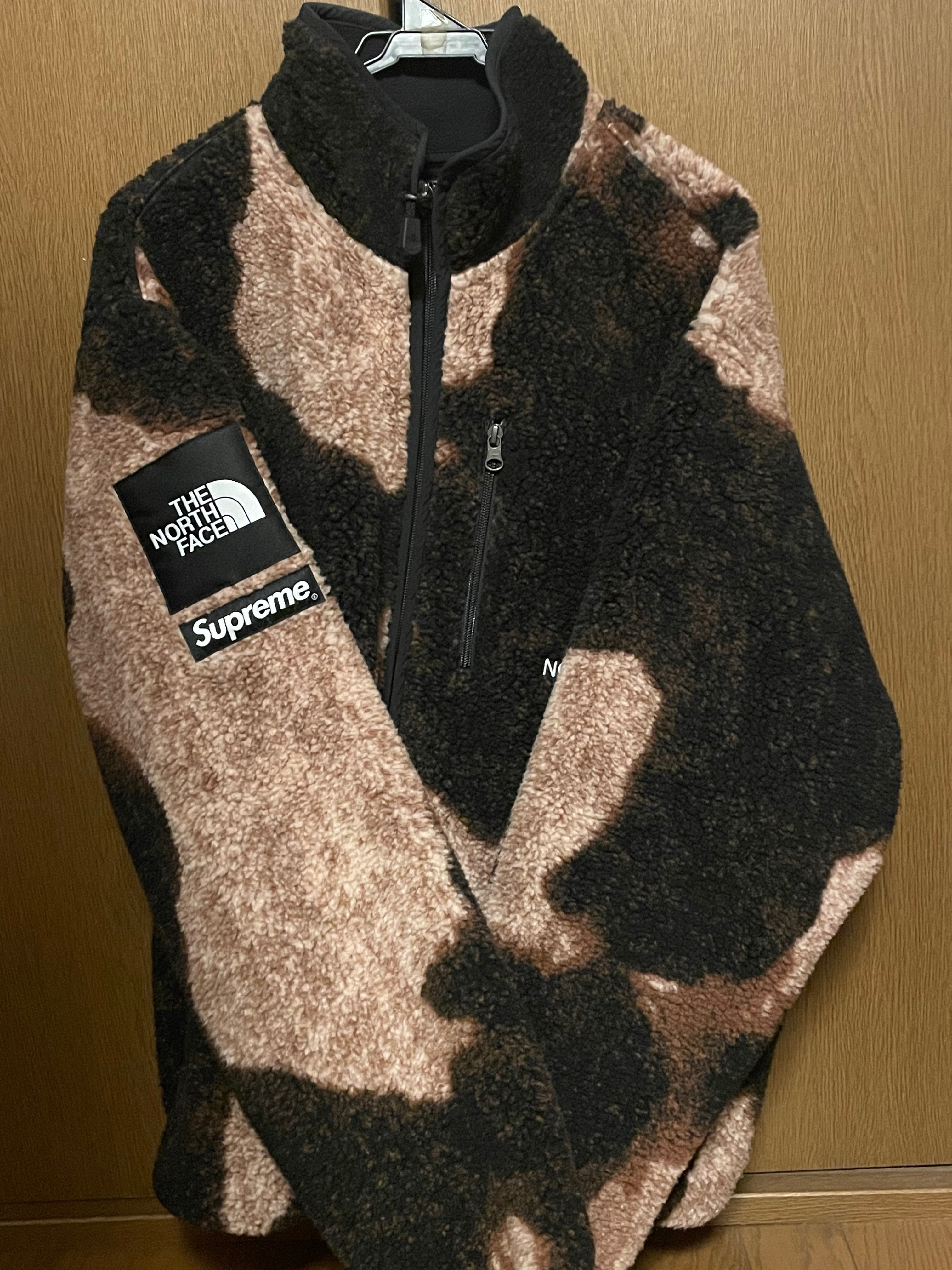 Supreme x The North Face Bleached Denim Print Fleece Jacket "Black"