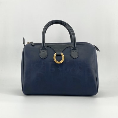 Christian Dior(クリスチャンディオール) トロッター柄 ミニボストンバッグ ネイビー