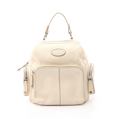 トッズ TOD'S リュックサック バックパック バッグ レザー レディース ホワイト系 【中古】