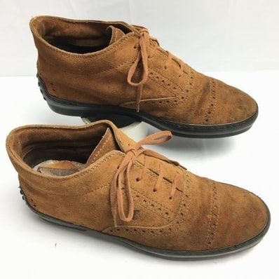 試着交換OK!TOD'S トッズ【サイズ39 24.5 茶】スエードチャッカブーツ セミブローグ ビジネスシューズ /men's 管No.ZC-174