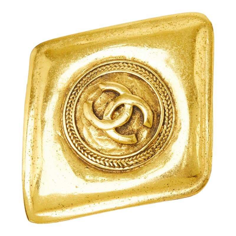 シャネル ココマーク ひし形 ブローチ ゴールド メッキ GP レディース CHANEL 【中古】