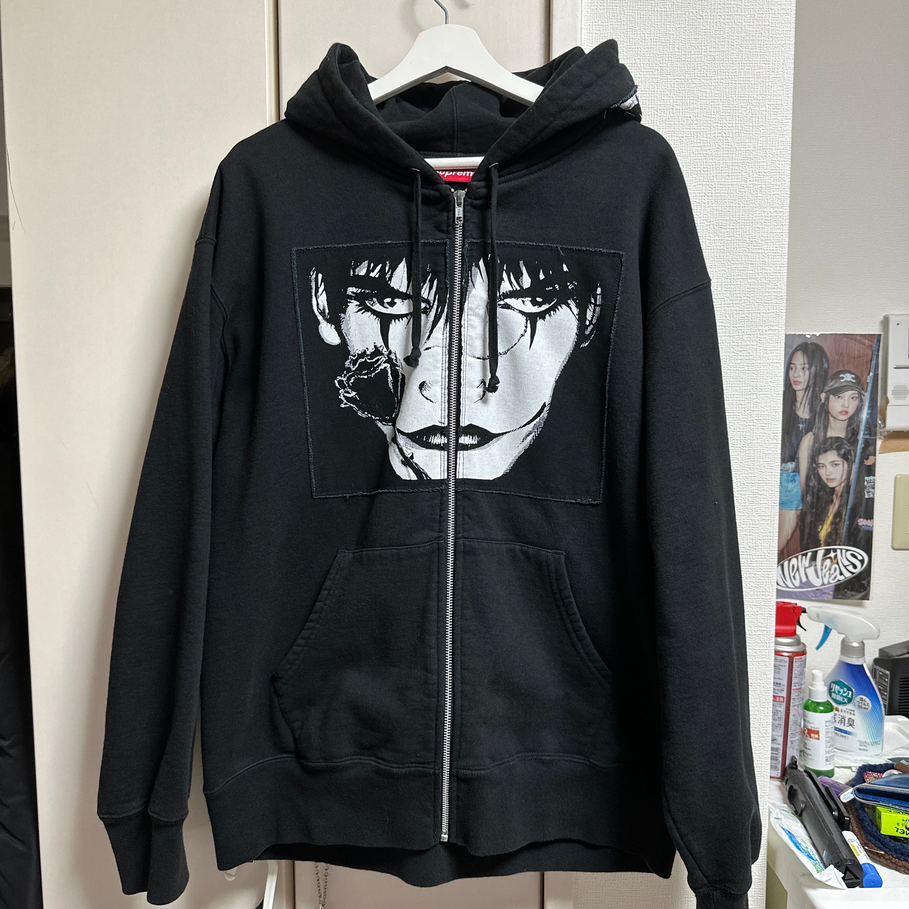 Supreme The Crow Zip Up Hooded Sweatshirt "Black"