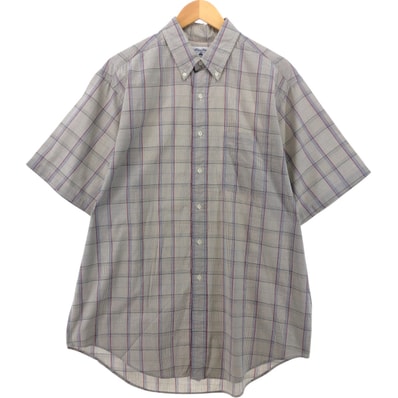 古着 ブルックスブラザーズ Brooks Brothers SPORT SHIRT 半袖 ボタンダウン チェックシャツ USA製 メンズL相当/eaa554511