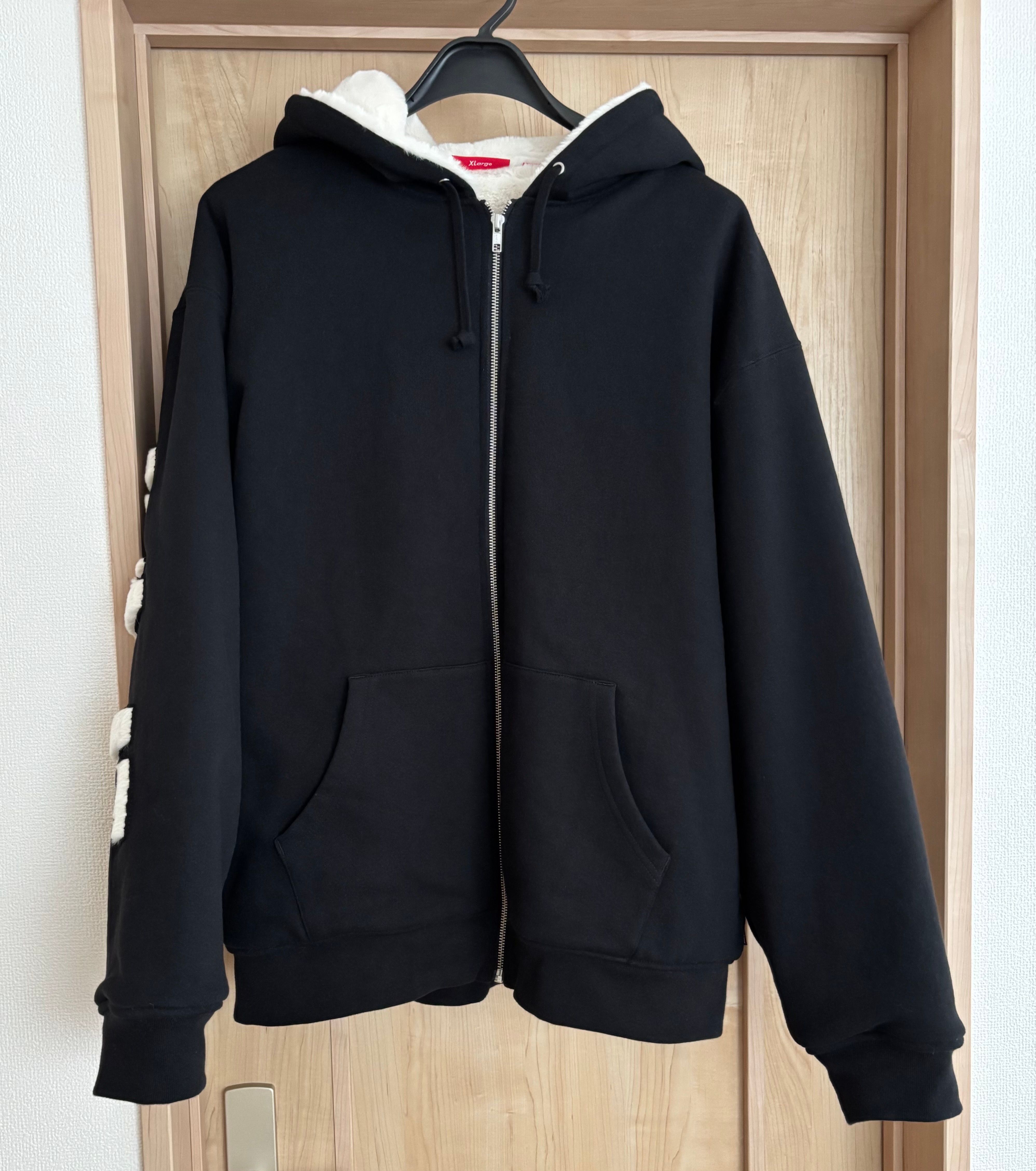 Supreme Faux Fur Lined Zip Up Hooded Sweatshirt "Black"
