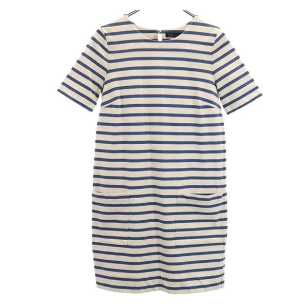 MARC BY MARC JACOBS マークバイマークジェイコブス ボーダー 半袖 ワンピース XS ホワイト系