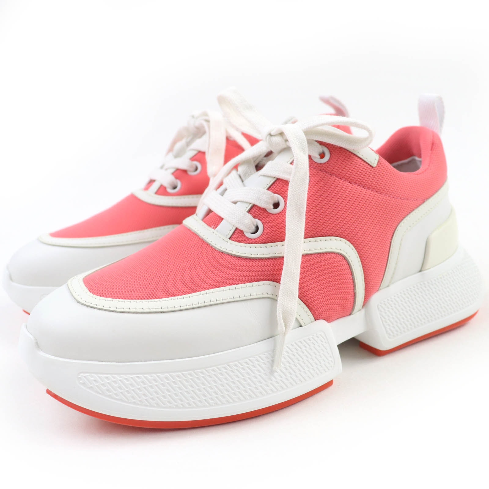 極美品 エルメス
ローカットスニーカー ギガ ホワイト ピンク レディース 36