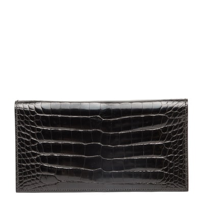 エルメス MC2フレミング 長財布 ブラック アリゲーター レディース HERMES 【中古】