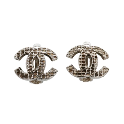 ★SALE【6jhb0081-k】シャネル イヤリング ココマーク メタル シルバー【中古】レディース