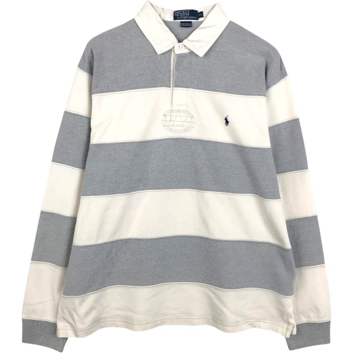 古着 ラルフローレン Ralph Lauren POLO by Ralph Lauren ボーダー柄 長袖 ラガーシャツ メンズXL相当/eaa668860