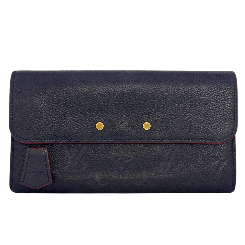ルイヴィトン LOUIS VUITTON 長財布 モノグラムアンプラント ポルトフォイユポンヌフ M62127 ネイビー