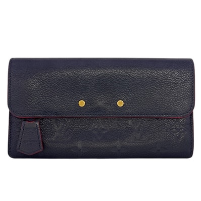 ルイヴィトン LOUIS VUITTON 長財布 モノグラムアンプラント ポルトフォイユポンヌフ M62127 ネイビー