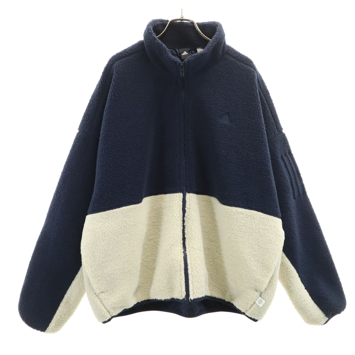 adidas アディダス バイカラー フリースジャケット XL ネイビー