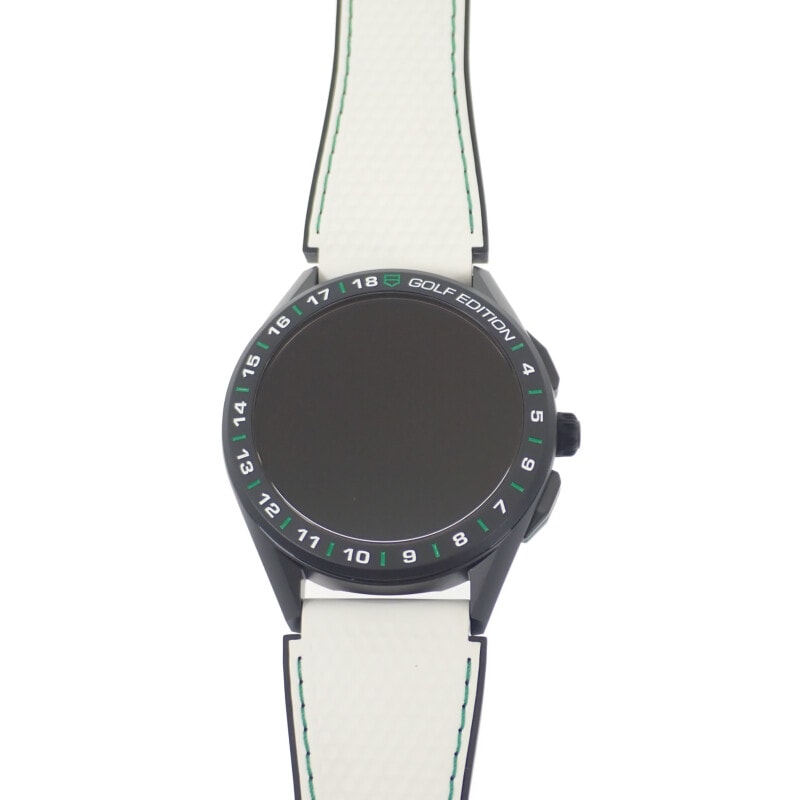 タグホイヤー TAG HEUER コネクテッド ゴルフエディション SBG8A82.EB0206 腕時計 チタン ラバー ホワイト ブラック文字盤 メンズ【中古】【Aランク】
