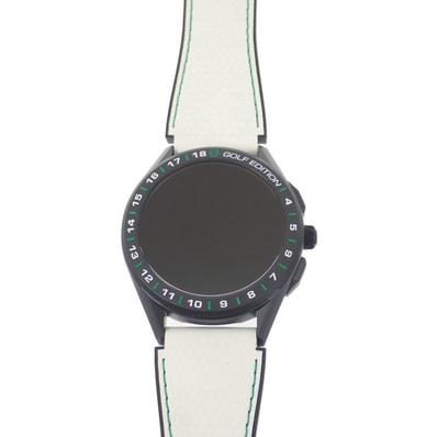 タグホイヤー TAG HEUER コネクテッド ゴルフエディション SBG8A82.EB0206 腕時計 チタン ラバー ホワイト ブラック文字盤 メンズ【中古】【Aランク】