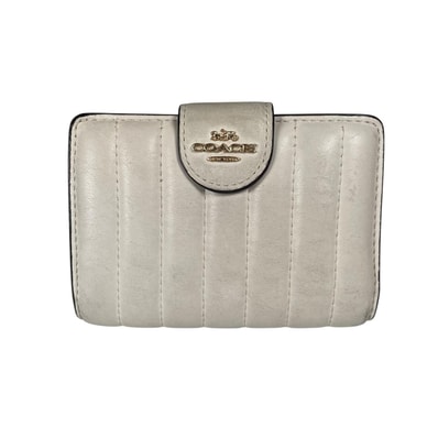 COACH コーチ C3454 二つ折り財布 レザー ホワイト レディース【中古】