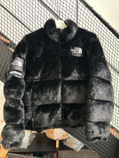 Supreme x The North Face Faux Fur Nuptse Jacket "Black"