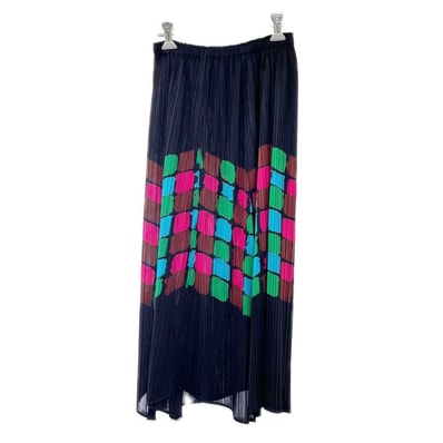 ISSEY MIYAKE イッセイミヤケ プリーツスカートカラーブロック PP23-JG763 PLEATSPLEASE size3 レディース PP23-JG763 ブラック