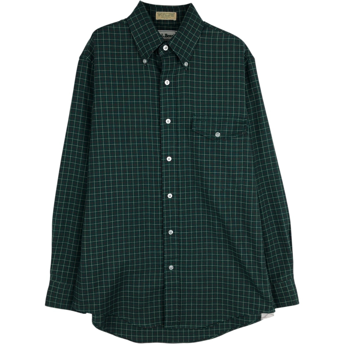 古着 70~80年代 エルエルビーン L.L.Bean 長袖 ボタンダウンチェックシャツ USA製 メンズM相当 ヴィンテージ/eaa643029