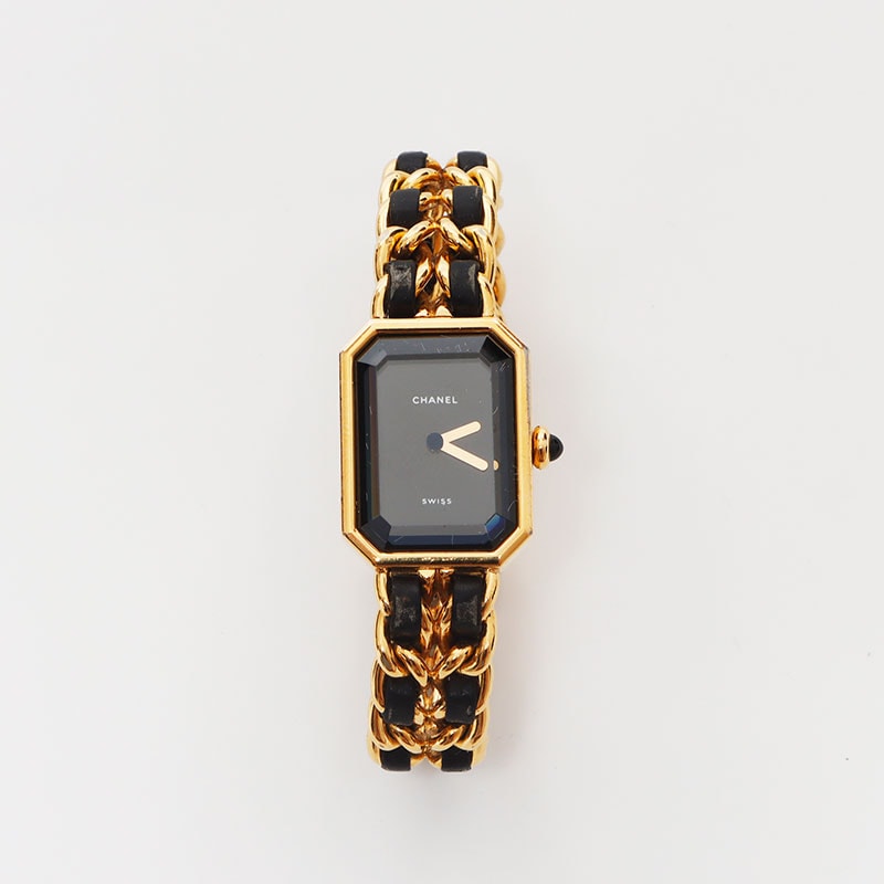 シャネル CHANEL プルミエール 黒文字盤 Mサイズ 腕時計【中古】
