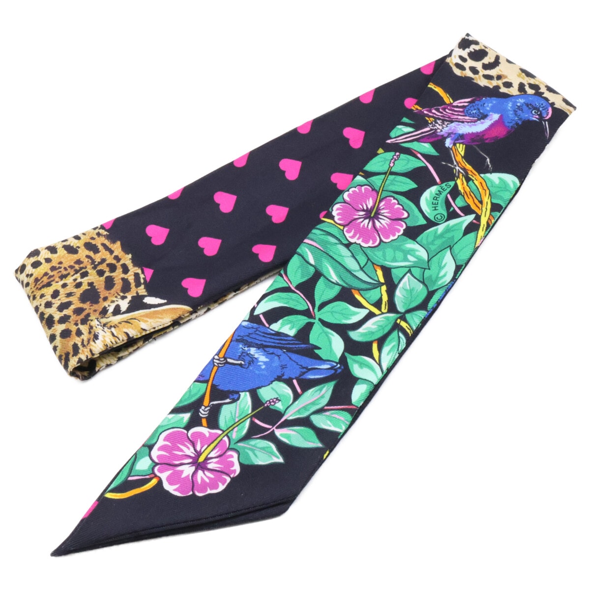 エルメス JUNGLE LOVE ジャンクルラブ シルク ツイリー