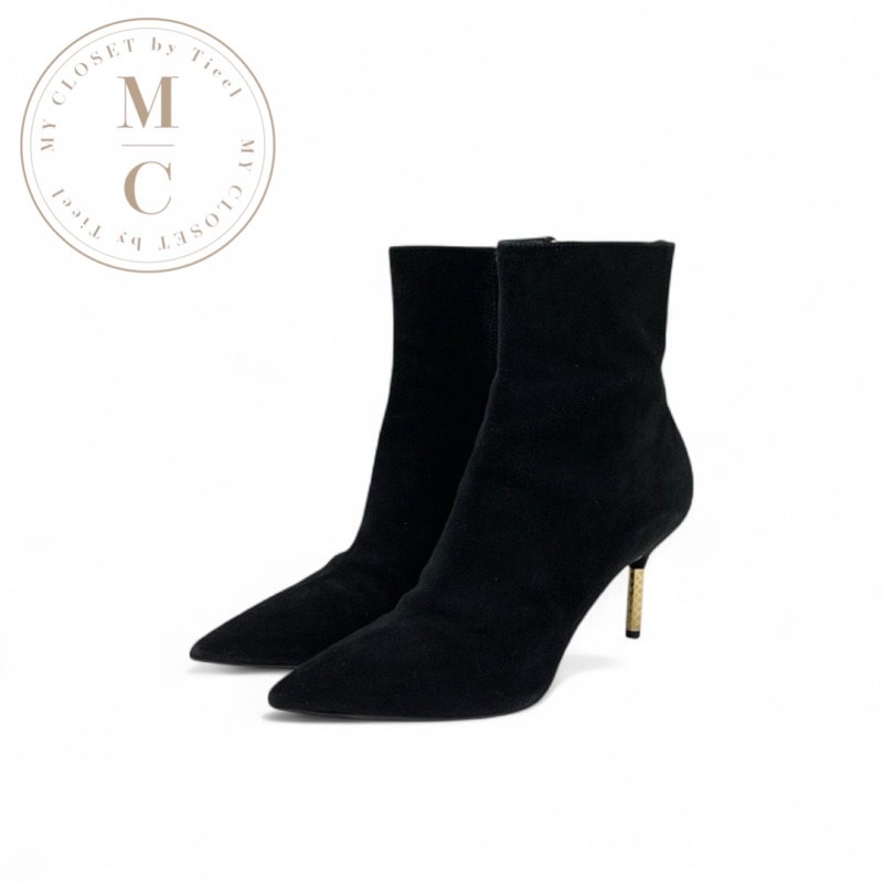 ルイヴィトン LOUIS VUITTON アルティメートライン ブーツ ショートブーツ 靴 シューズ スエード ブラック 黒 ゴールド アンクルブーツ モノグラム