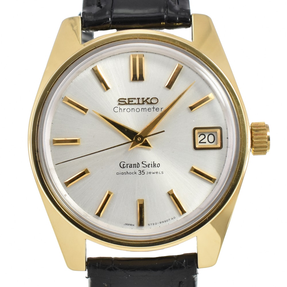 セイコー SEIKO 5722-9000 グランドセイコー セカンドモデル K18YG無垢/レザー 獅子メダル Cal.5722B 手巻き メンズ 良品 Z#141339