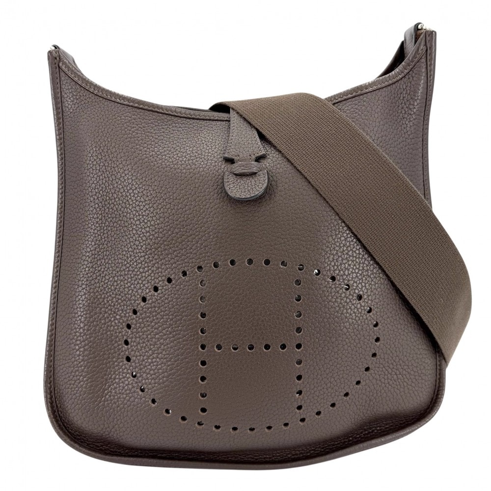 HERMES エルメス ショルダーバッグ エブリンPM III 肩掛け 斜め掛け Evelyne □M刻印 レザー ブラウン 茶 シルバー金具 レディース 2009年【中古品】