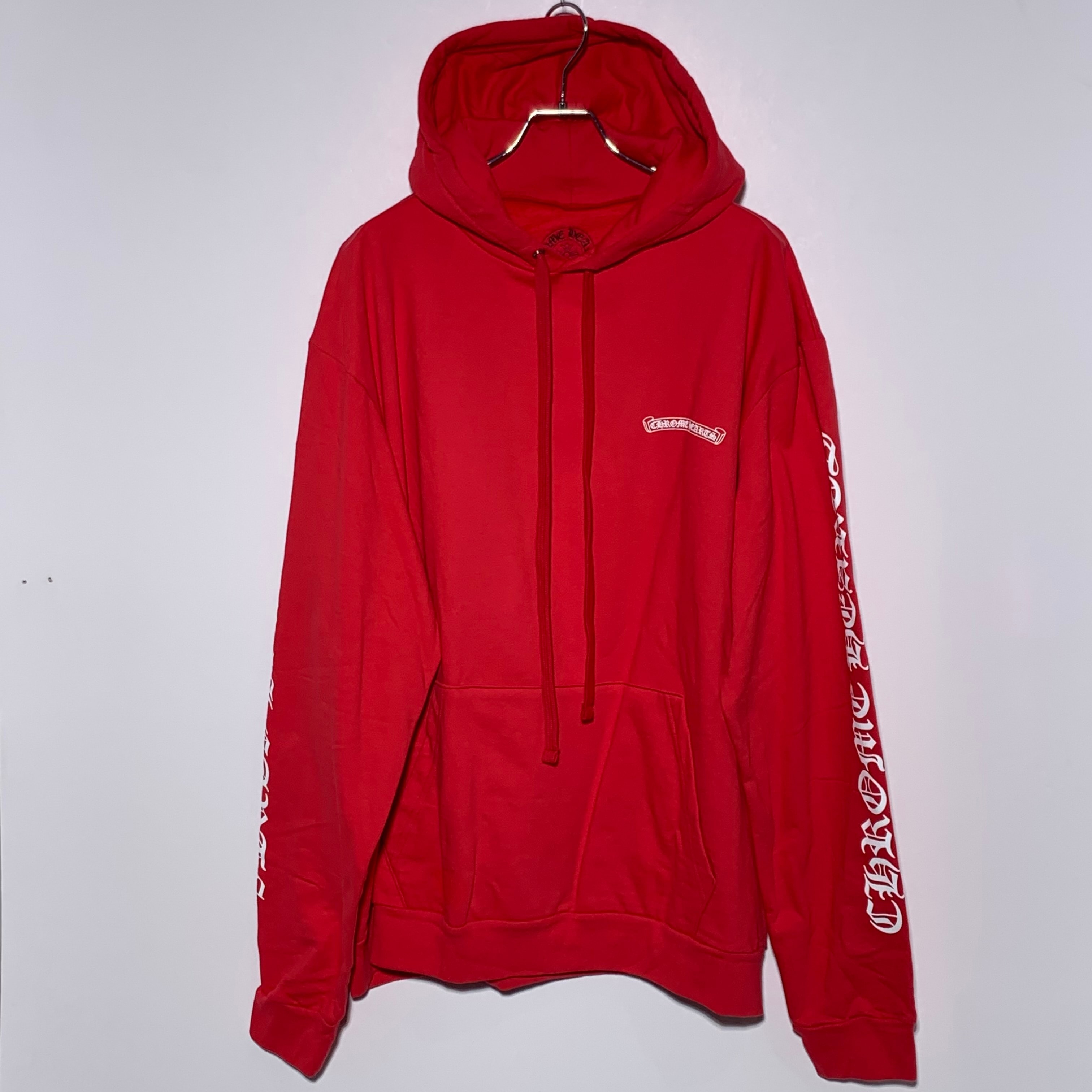 Chrome Hearts Scroll Logo Hoodie "Red/White"