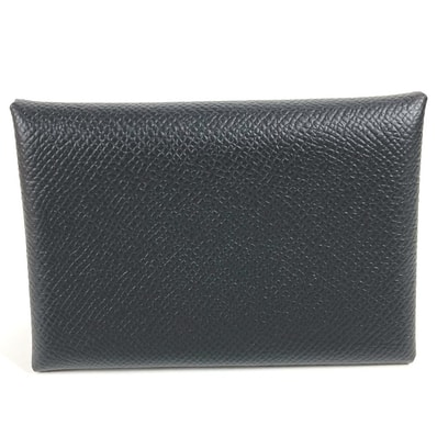 エルメス HERMES カルヴィデュオ カルヴィ デュオ 2つ折り カードケース 小銭入れ 財布 名刺入れ パスケース コインケース エプソン W刻 ブラック 未使用