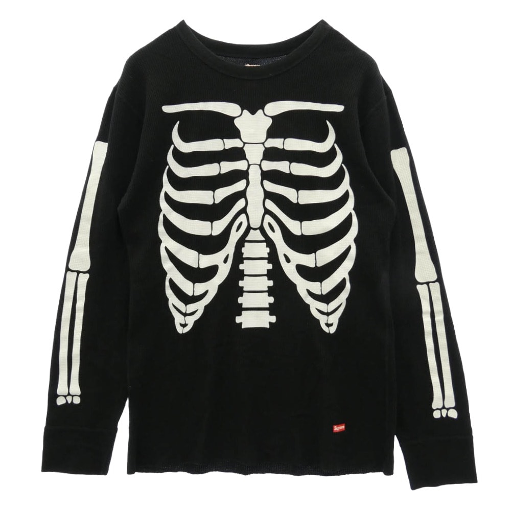 Supreme シュプリーム 23AW Hanes Bones Thermal Crew ヘインズ ボーン サーマル クルー 長袖 Tシャツ ブラック系 L【中古】
