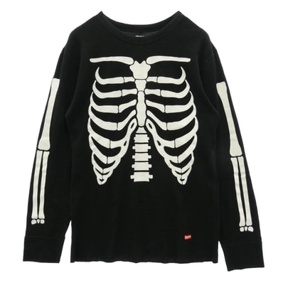 Supreme シュプリーム 23AW Hanes Bones Thermal Crew ヘインズ ボーン サーマル クルー 長袖 Tシャツ ブラック系 L【中古】