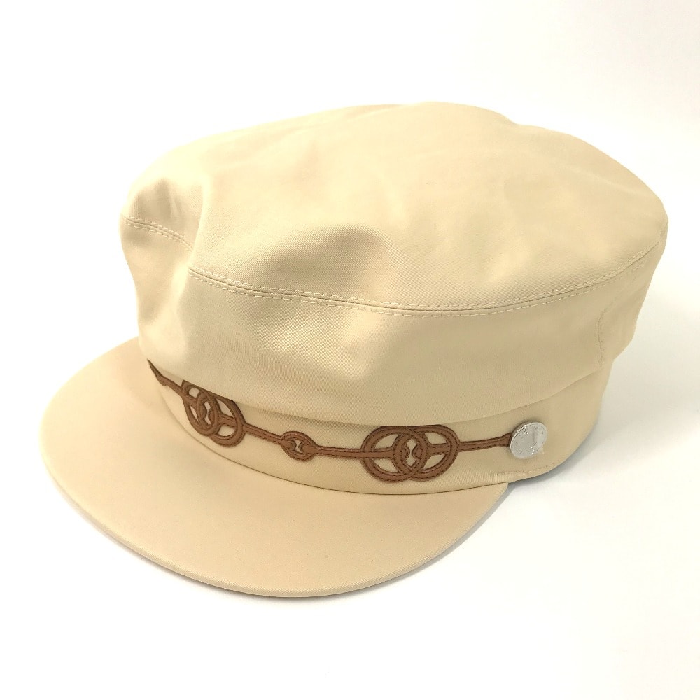 エルメス HERMES カブール クリケティス セリエ 帽子 マリン帽 キャップ キャスケット コットン ベージュ系 美品
