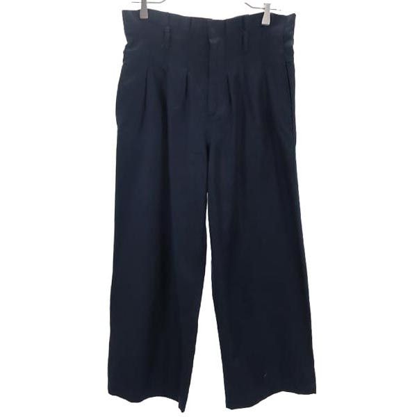 MARC BY MARC JACOBS マークバイマークジェイコブス シルクウールブレンド ワイドパンツ 2 ネイビー