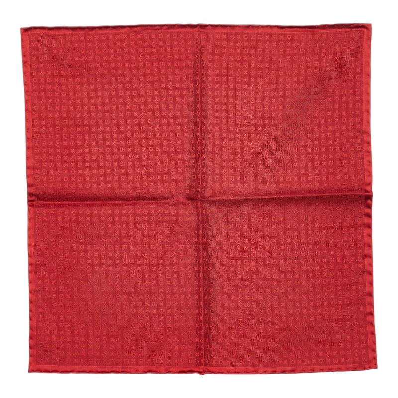 ルイ ヴィトン モノグラム ハンカチ M70223 レッド系 シルク レディース LOUIS VUITTON 【中古】