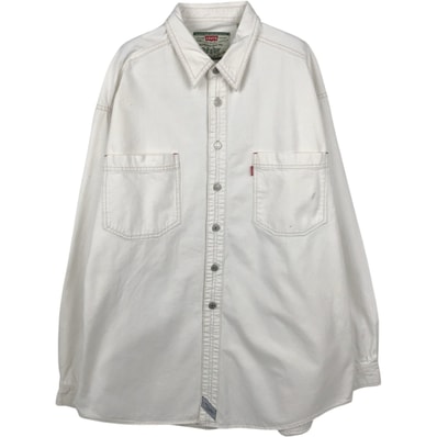 古着 90年代 リーバイス Levi's 長袖 ホワイトデニムシャツ メンズL相当 ヴィンテージ/eaa652064