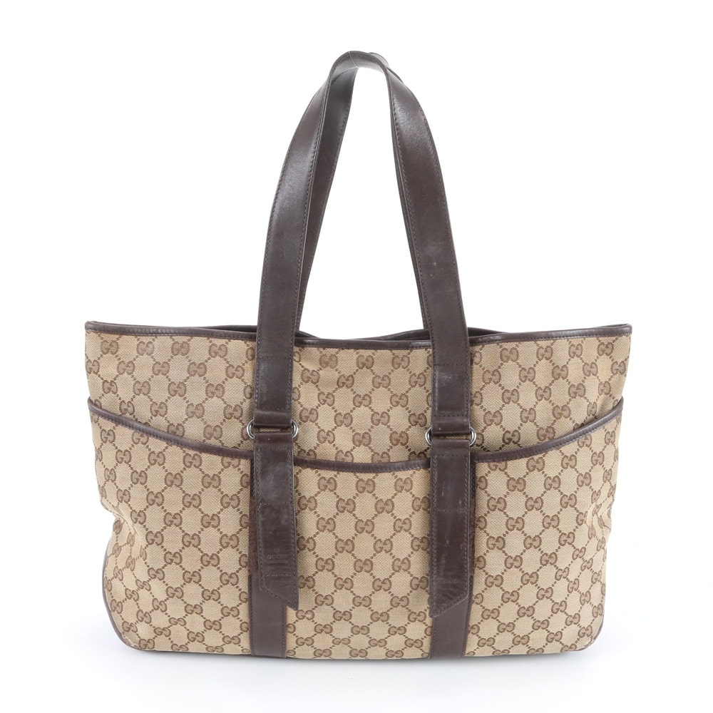 ■美品 グッチ GGキャンバス 153238 トート バッグ