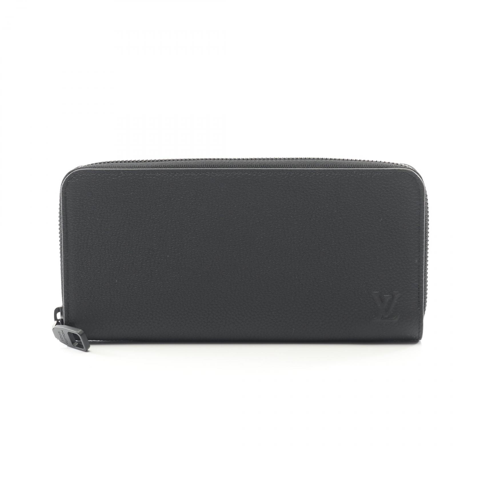 ルイ・ヴィトン LOUIS VUITTON ジッピーウォレット ホリゾンタル LVアエログラム ノワール ラウンド長財布 財布 レザー アエログラム メンズ ブラック系 M25959 【中古】