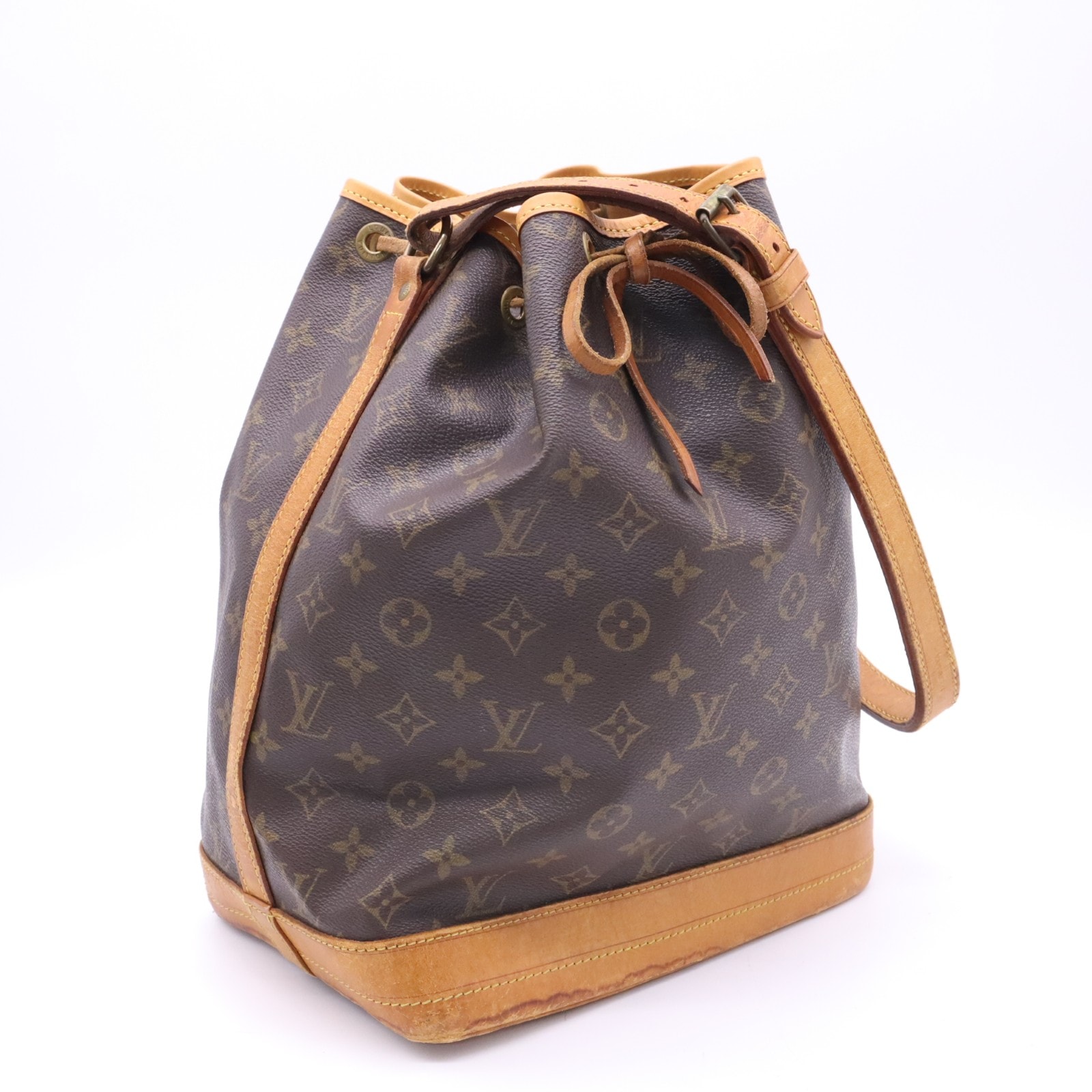 LOUIS VUITTON ルイ・ヴィトン モノグラム ノエ M42224 ショルダーバッグ ブラウン ベージュ コーティングキャンバス レザー レディース