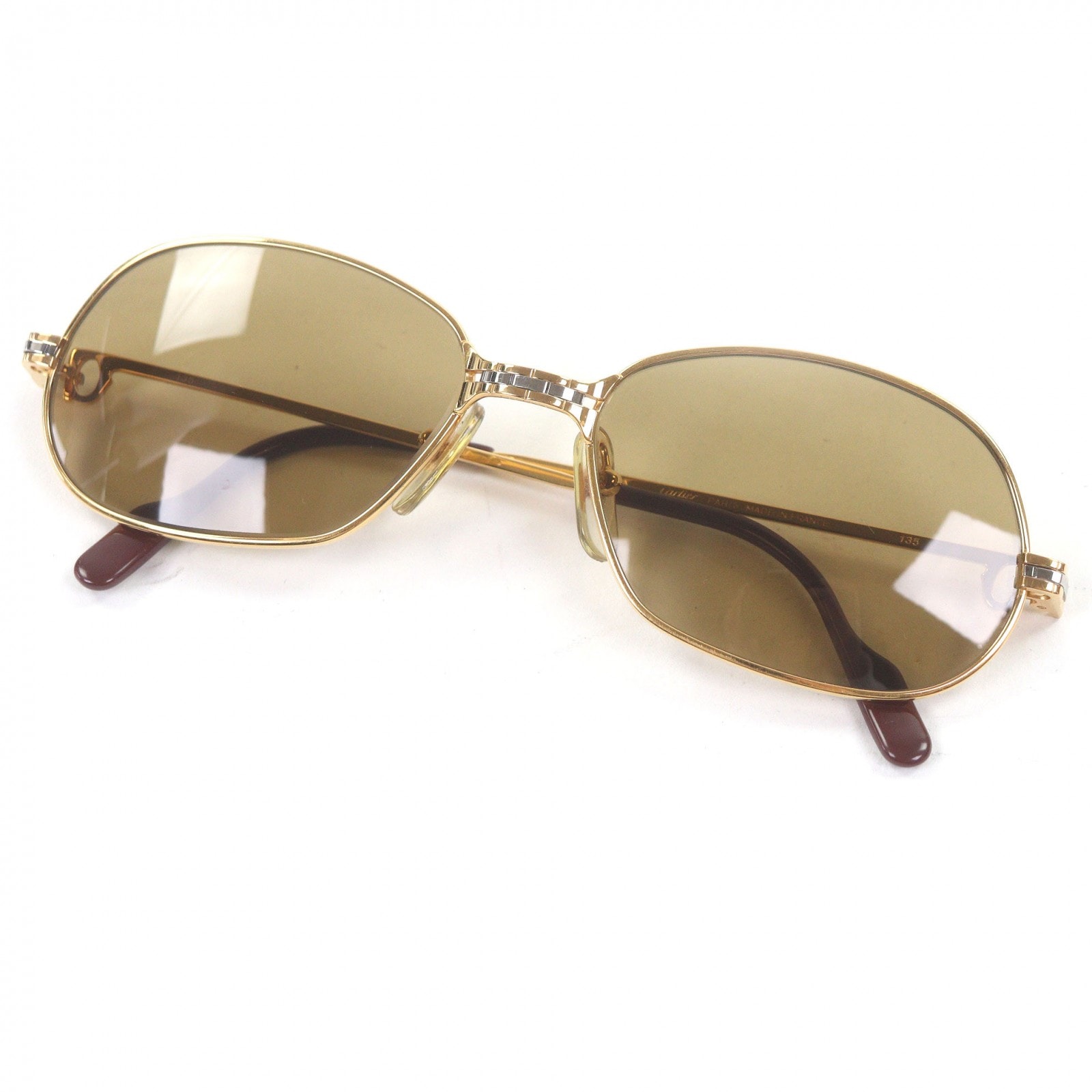 美品 カルティエ サングラス ゴールド メンズ 56□17