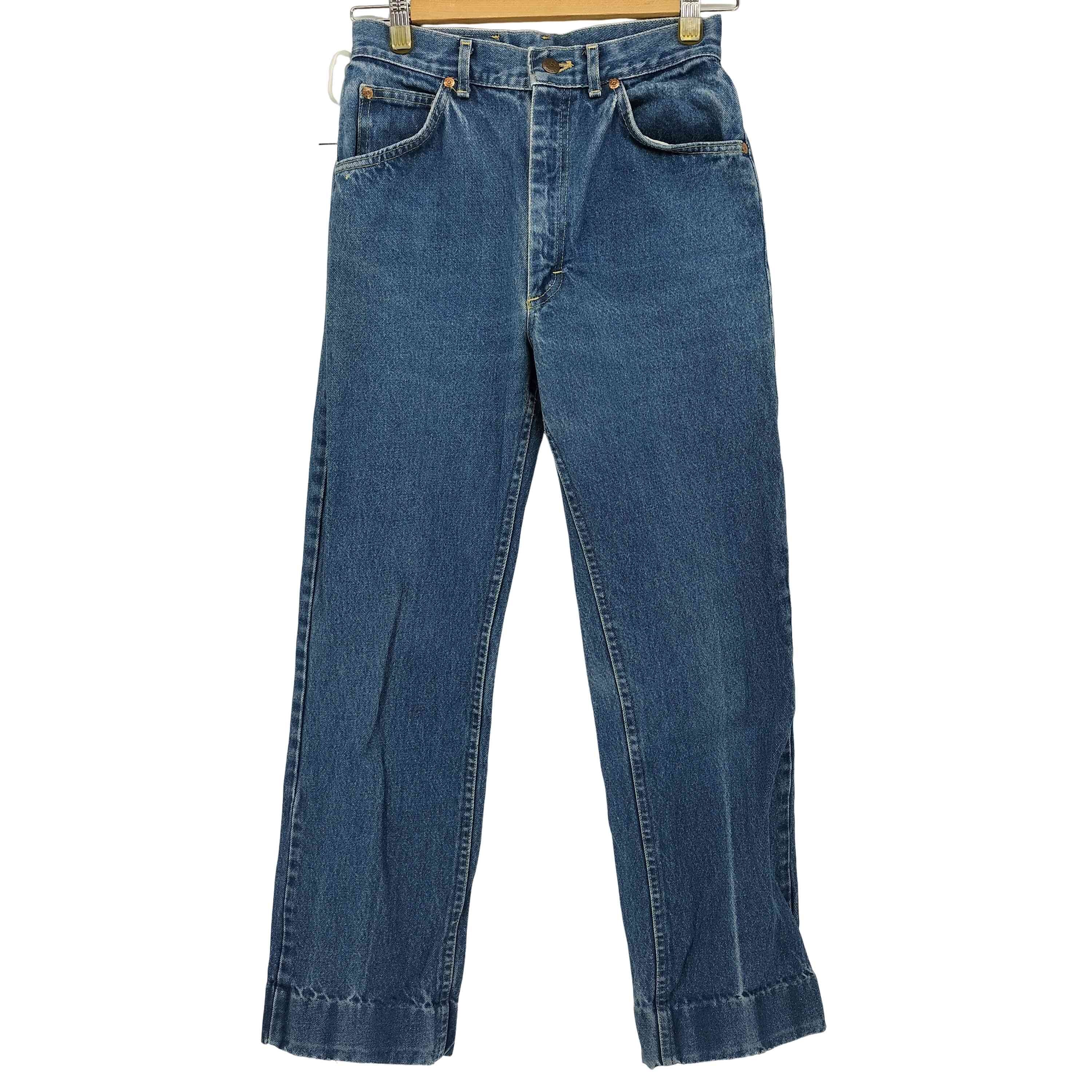 70-80S  42 TALON ZIP ジップフライ デニム パンツ 裾 リメイク加工【1141065855279】