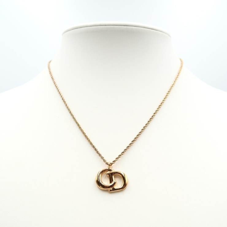 Christian Dior(クリスチャンディオール)CDロゴ ヴィンテージ ネックレス ゴールド ロープチェーン レディース アクセサリー【中古】