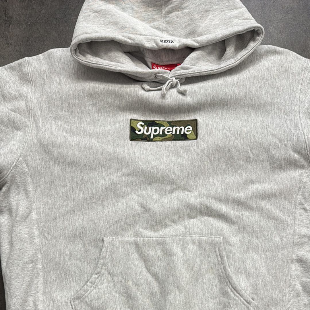 Supreme Box Logo Hooded Sweatshirt "Ash Grey" (23FW)