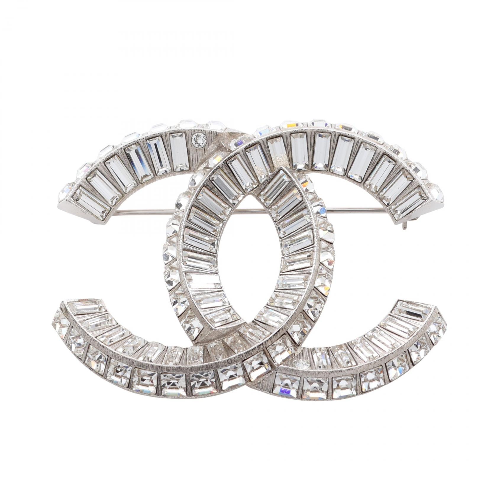 シャネル CHANEL ココマーク ブローチ アクセサリー メタル ラインストーン レディース シルバー系 / クリア系 F20V 【中古】