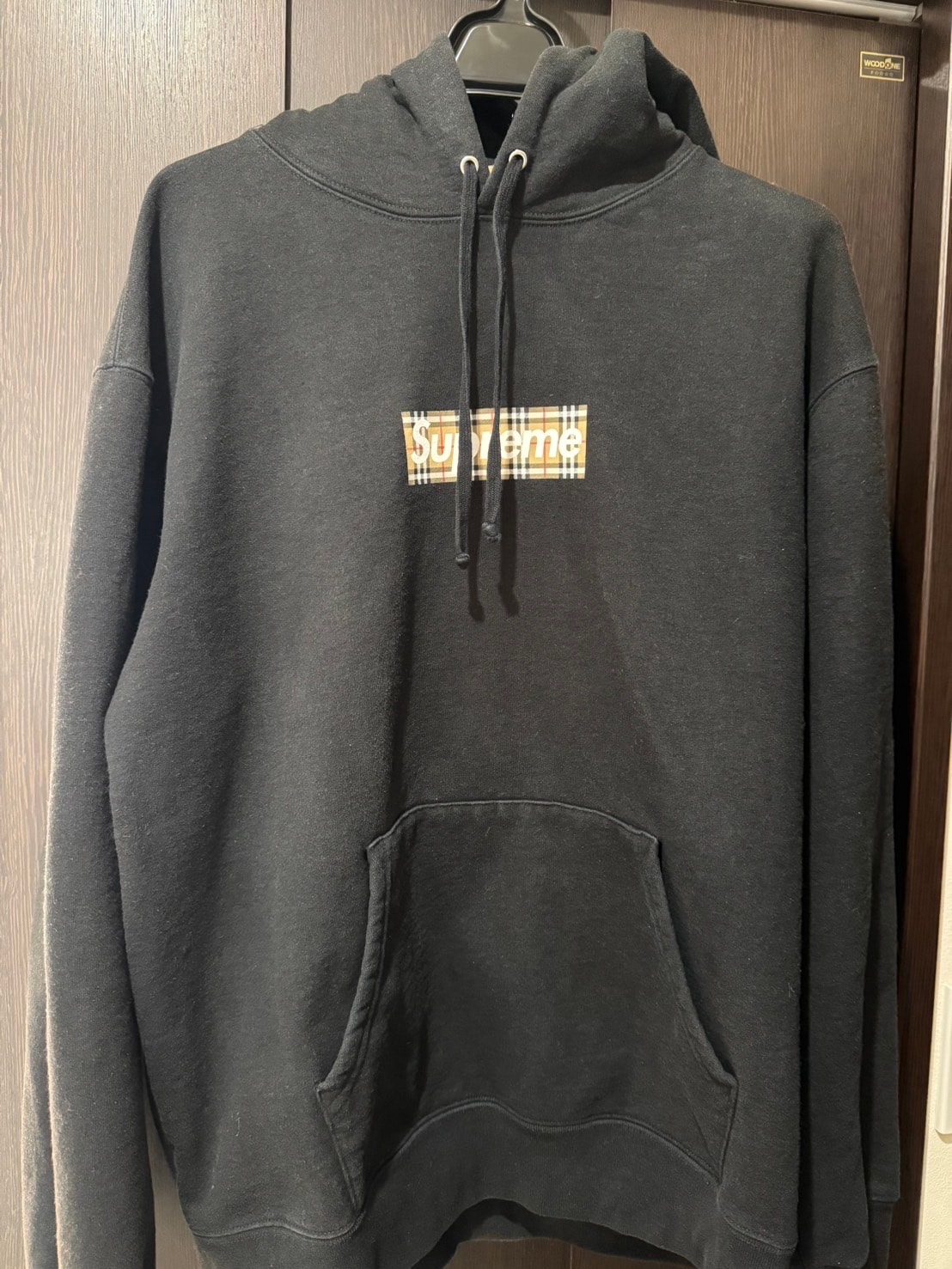 Supreme / Burberry Box Logo Hooded Sweatshirt "Black"