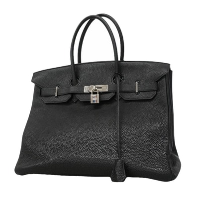 ★SALE【6ia1140】エルメス ハンドバッグ バーキン35 トゴ ブラック シルバー金具 □K刻印【中古】レディース